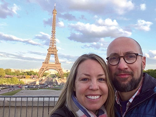 Jim and Megan Luetkemeyer at the Eiffel Tower