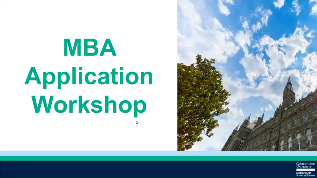MBA Application Workshop