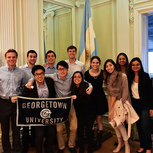 undergraduate students in the Argentinian embassy