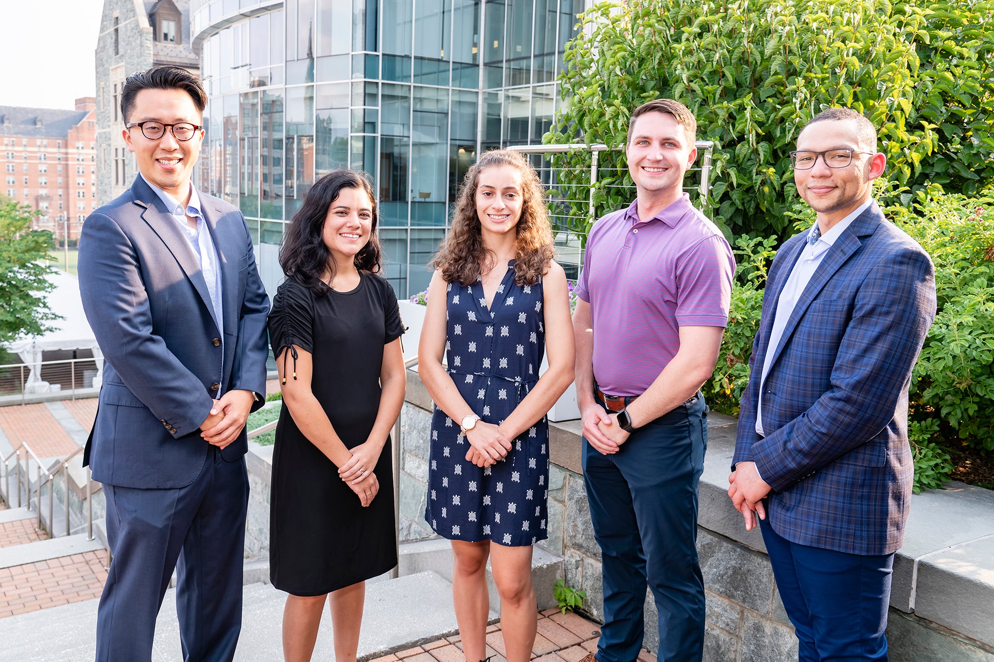 MSBA students posing outside hariri