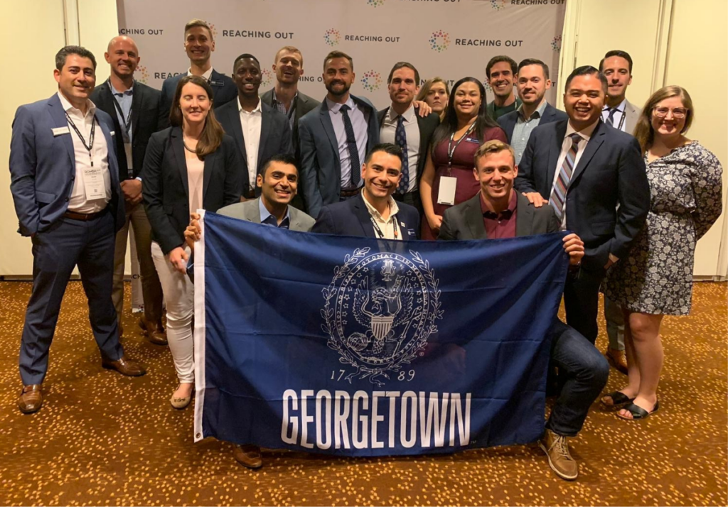 LGBTQ alliance group with georgetown flag