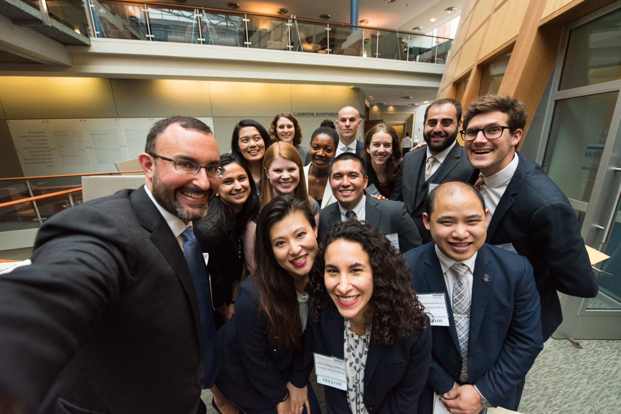 MBA Students in front of Career Center