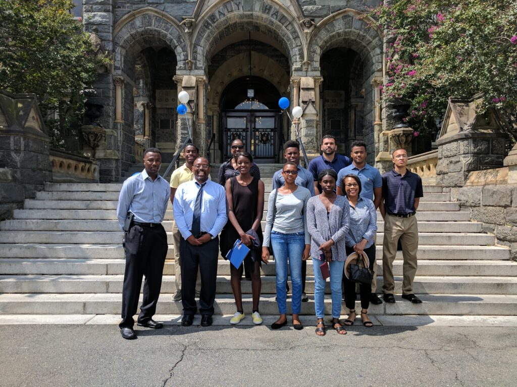 Reach Program group in front of healy hall