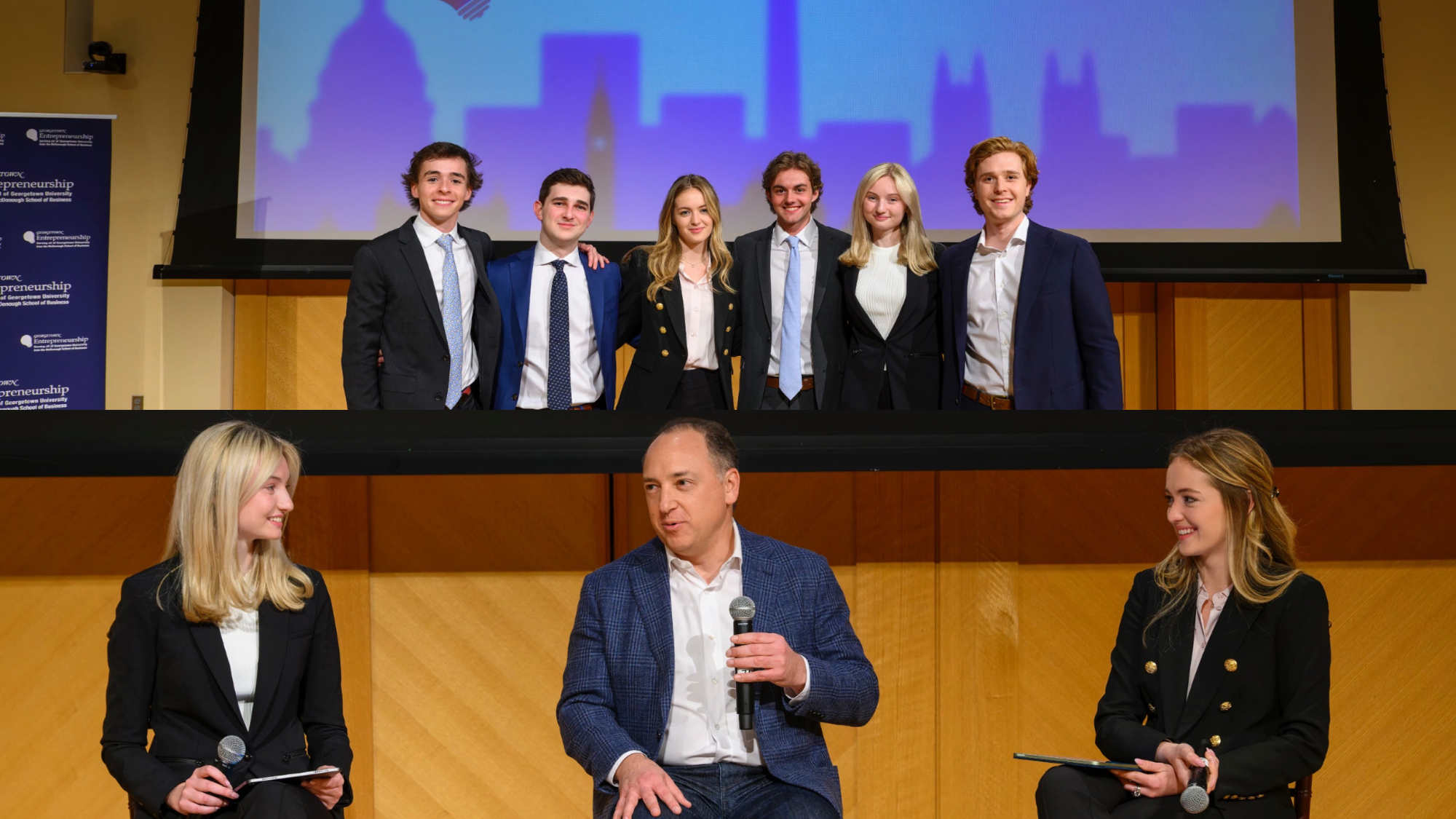 Georgetown McDonough undergraduate students Phoebe Martin (B'24) and Devon Pasieka (B'25) convened renowned leaders at the intersection of venture capital, entrepreneurship, and public policy for the first student-led Venture in the Capital Summit this past March.