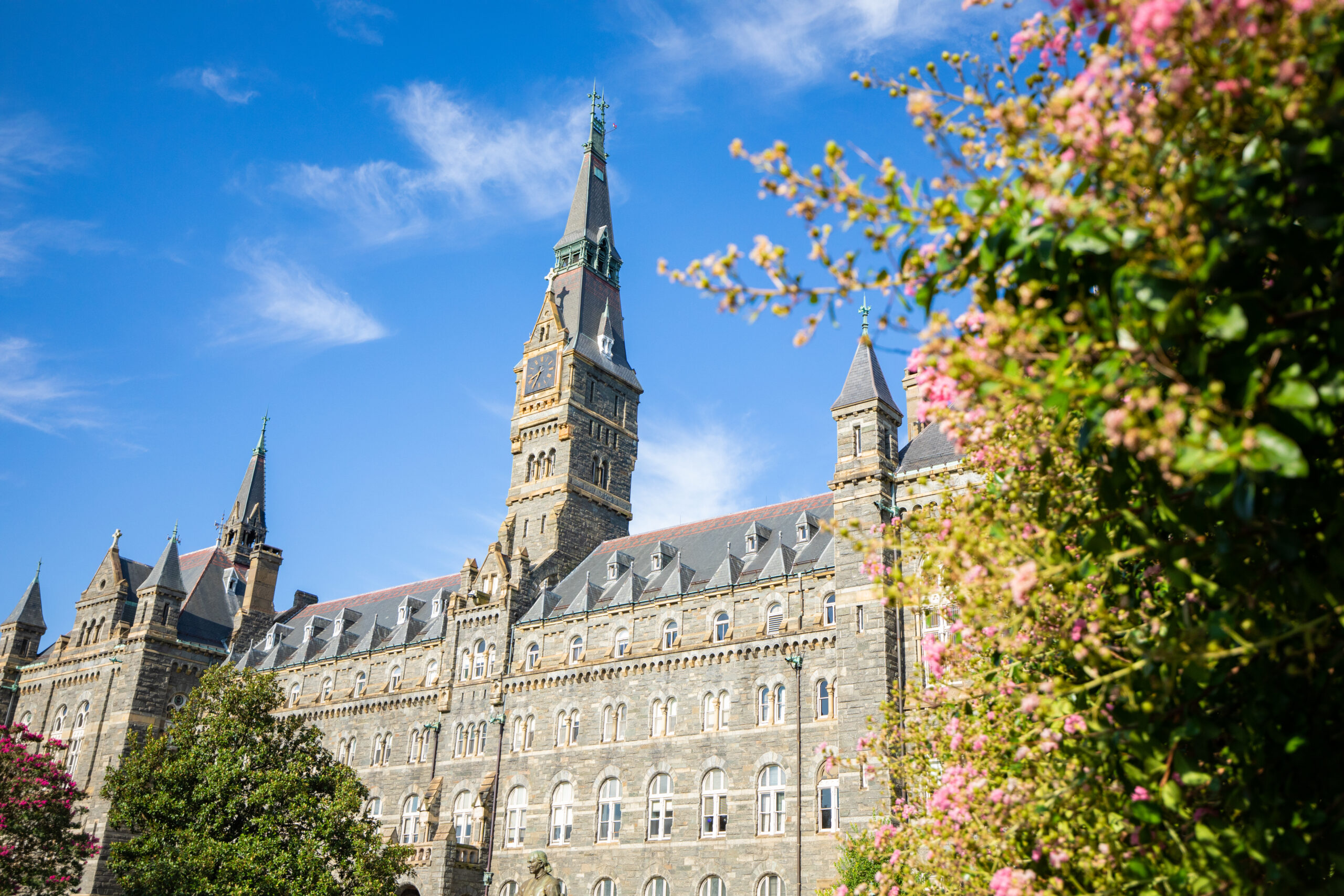 View of Healy Hall on a summer morning