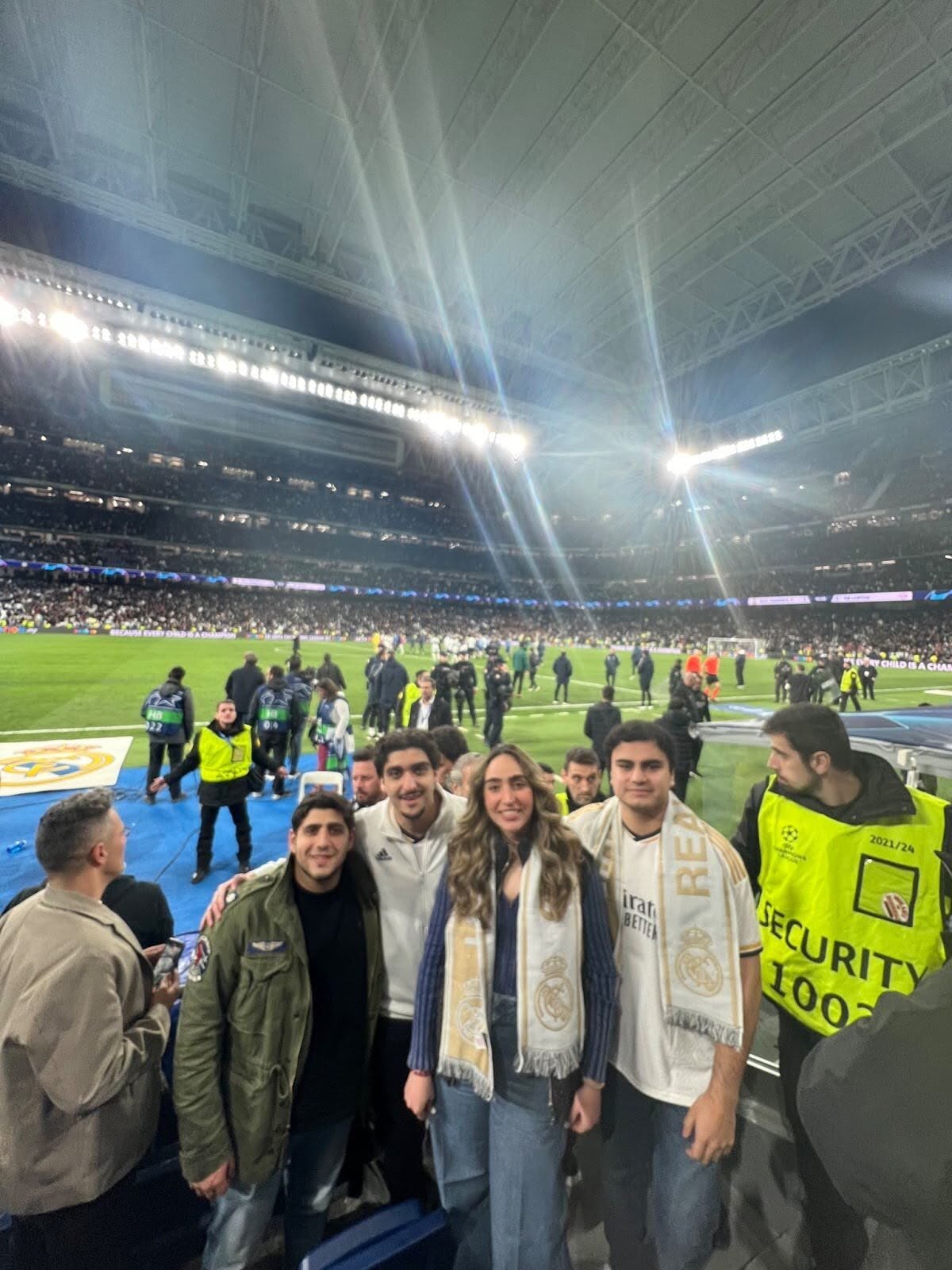 Students attending a Real Madrid game in Spain