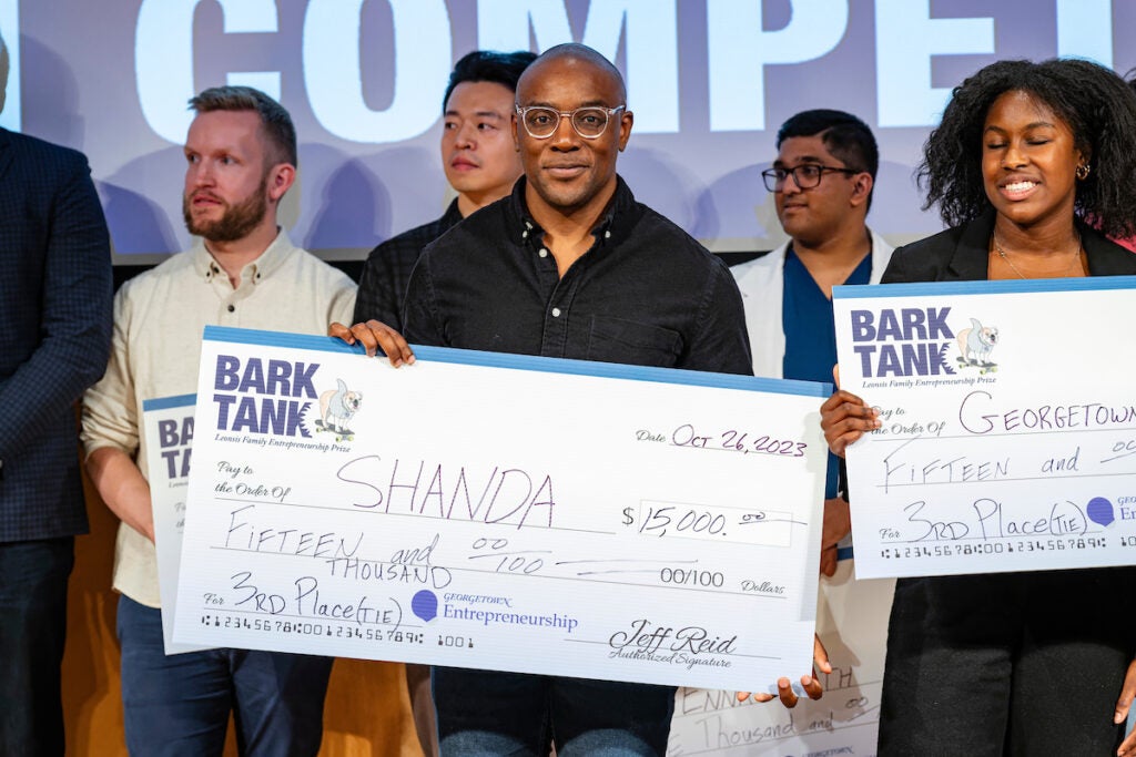 Dumi Mabhena (MBA'24) was a finalist at the BarkTank pitch competition where he presented his startup, Shanda.
