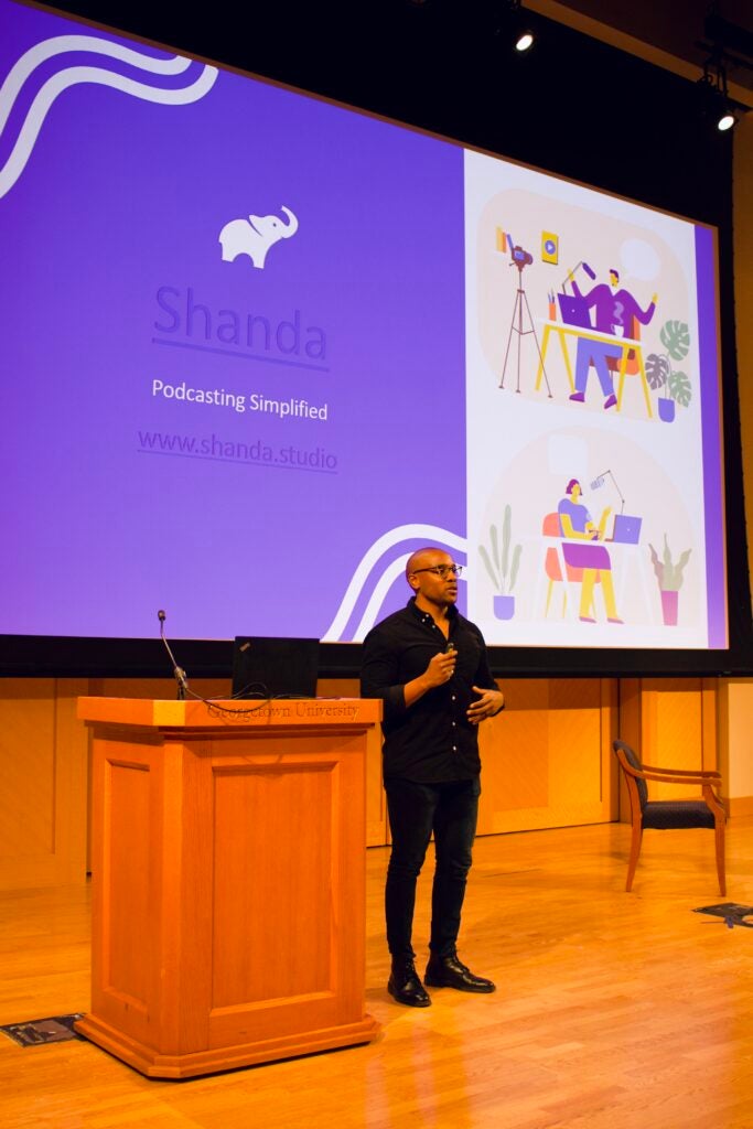 Mabhena presents Shanda, which uses AI to convert Zoom interviews into fully-edited podcast episodes.
