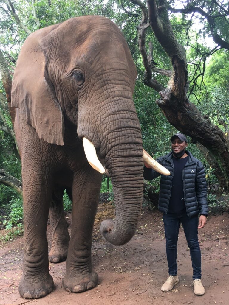 Dumi Mabhena (MBA'24) describes himself as a global citizen, having lived in Zimbabwe, South Africa, Canada, Scotland, and the United States.