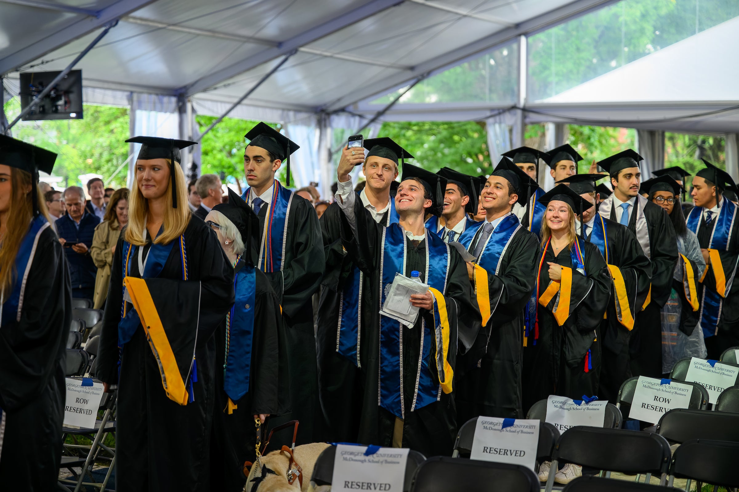 graduates at Georgetown University commencement