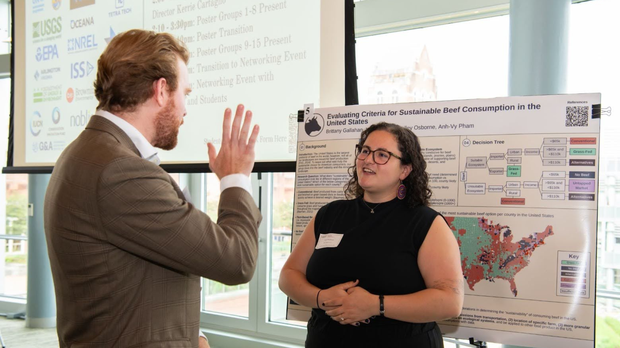 Amy Dorfman (MS-ESM'24) presented her findings on sustainable farming practices during the MS-ESM program's annual poster session.