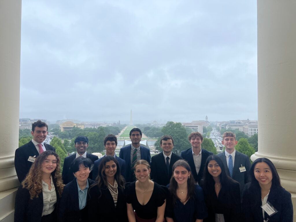 FinPolicy Scholars pose on the Speakers' balcony