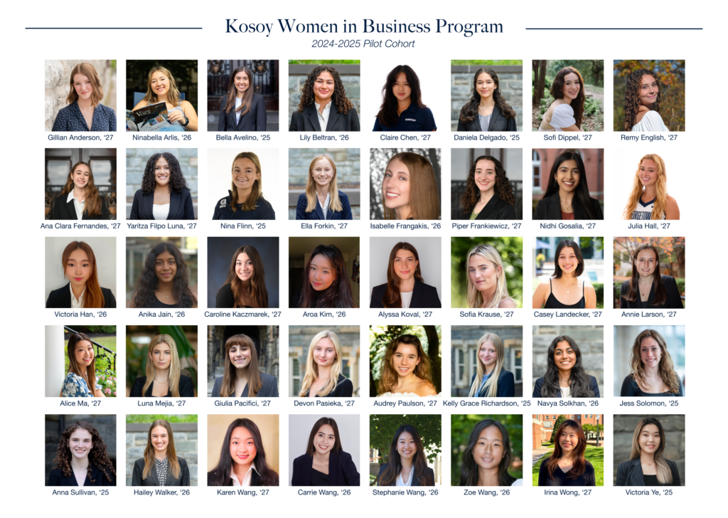 headshots of members of the Georgetown women in business program