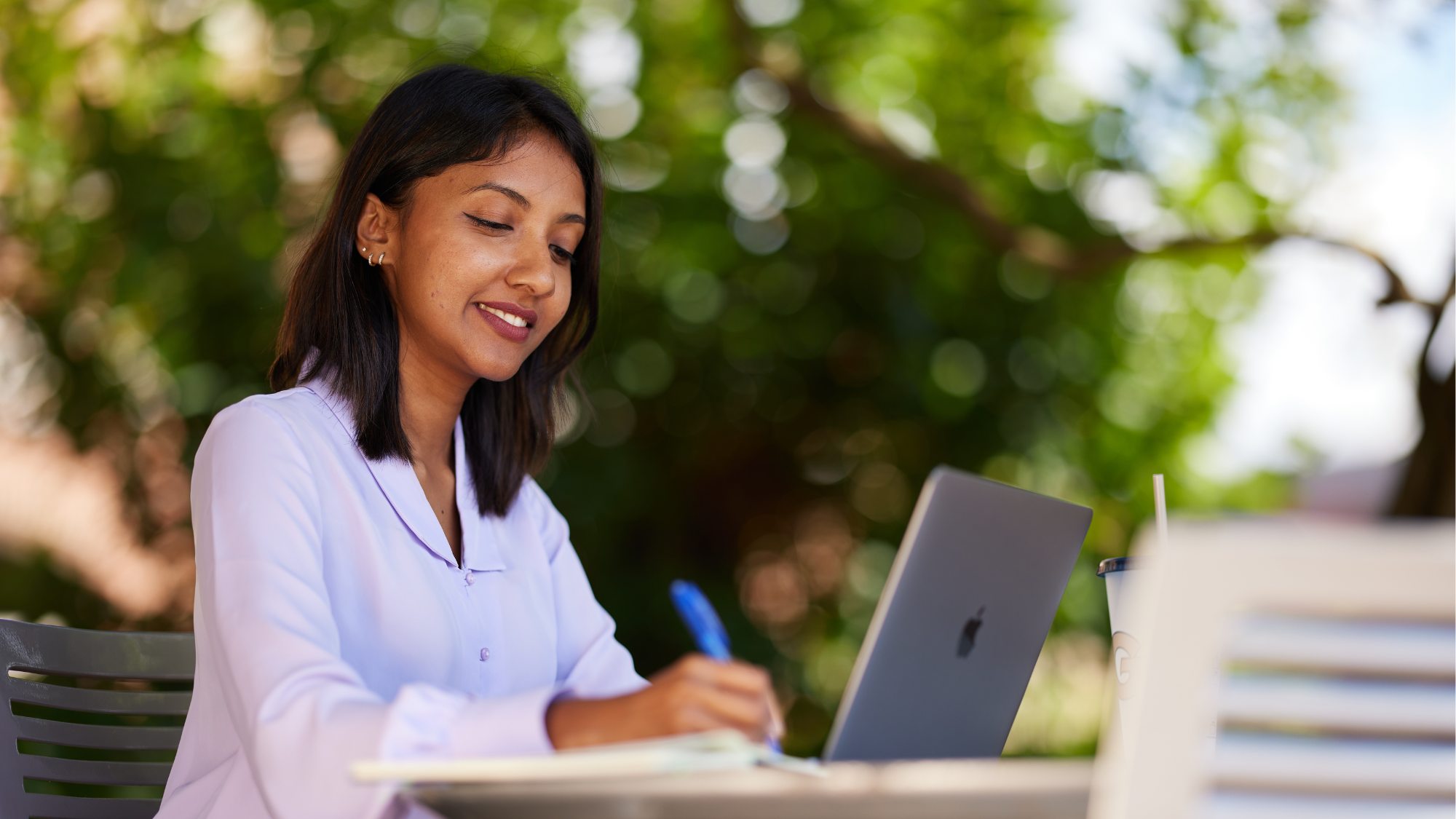 MBA student working on laptop