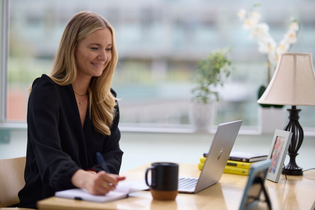 executive working in front of a laptop