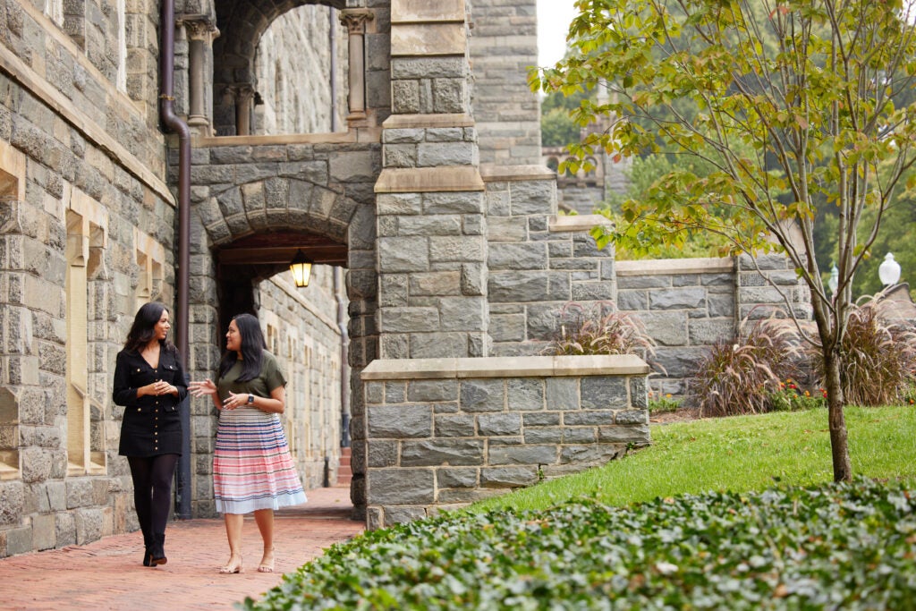 students walking on Georgetown campus