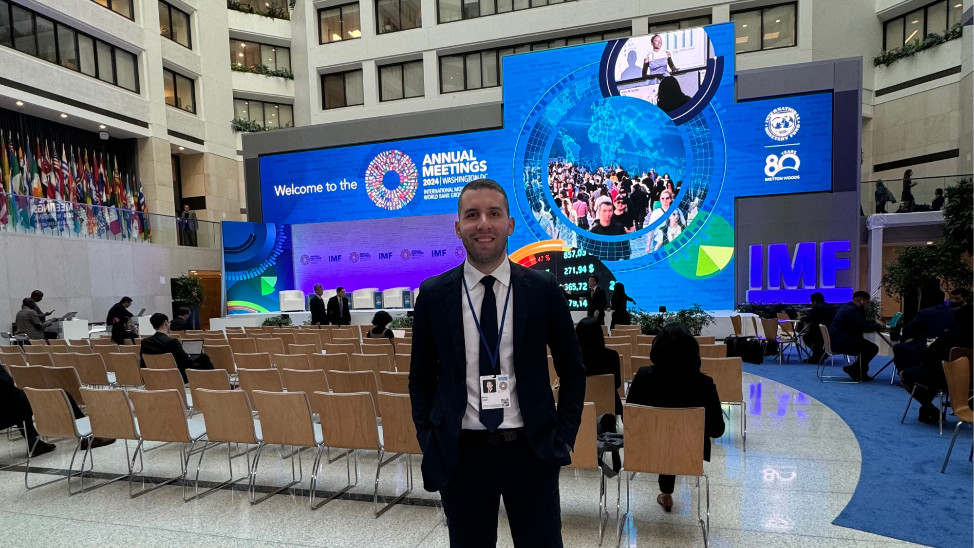 Marcos Antonio Capote (MBA'26) at the World Bank and IMF annual meetings.