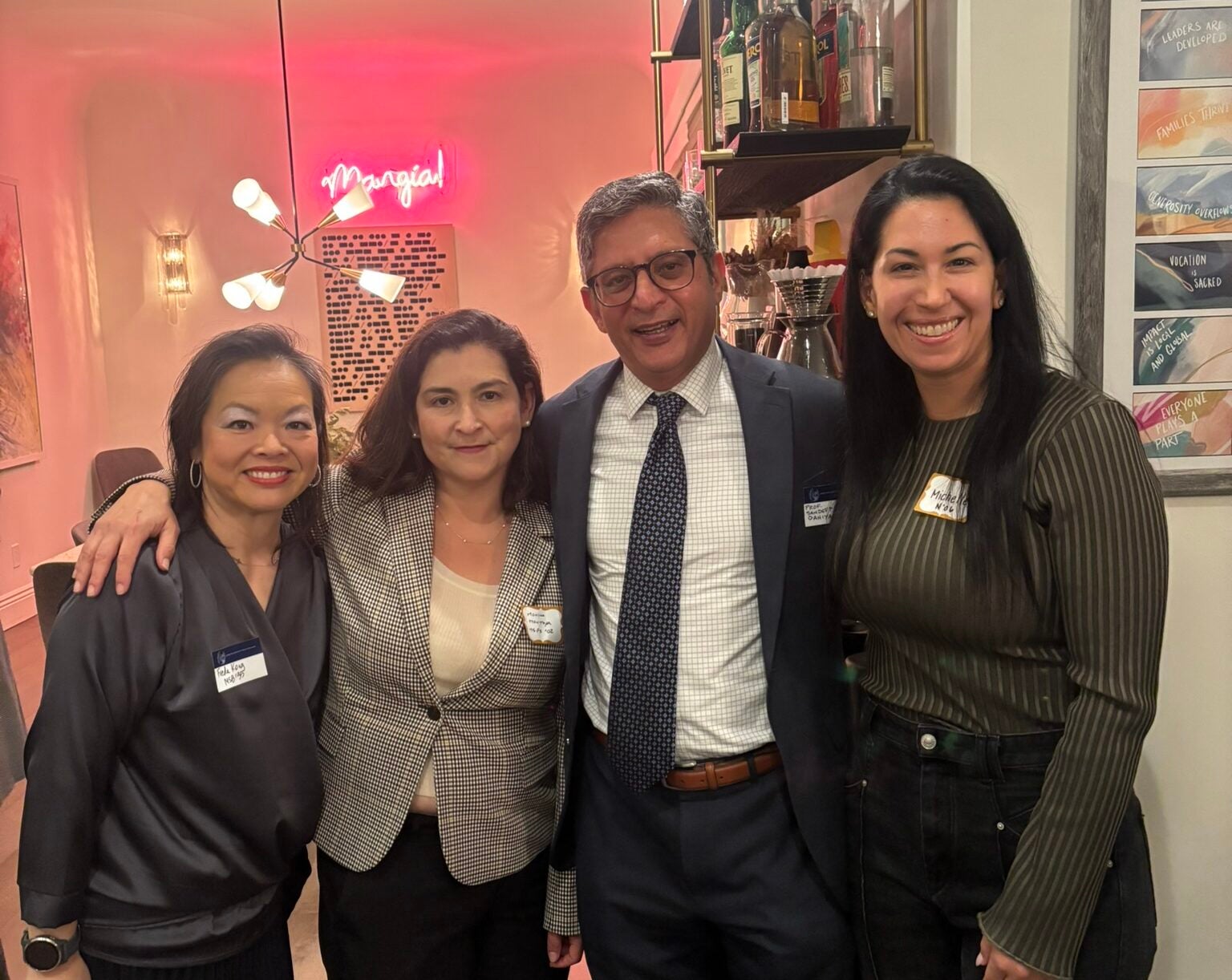 Sandeep Dahiya with Georgetown University alumni who work in health fields