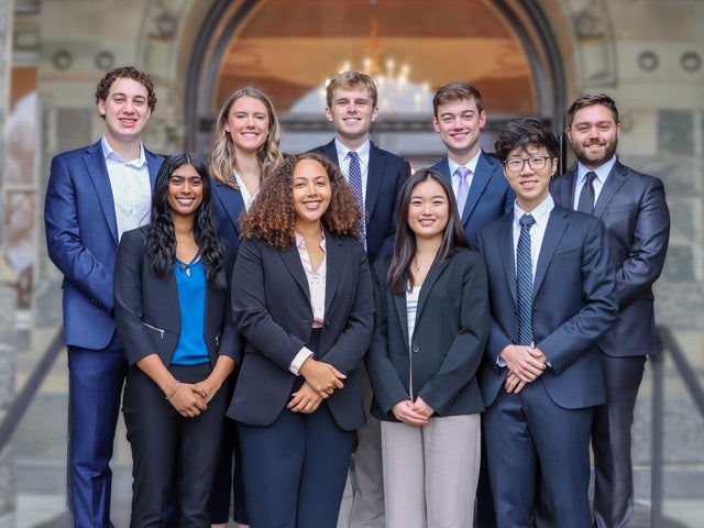 Group of student interns form the Georgetown University Alumni and Student Federal Credit Union