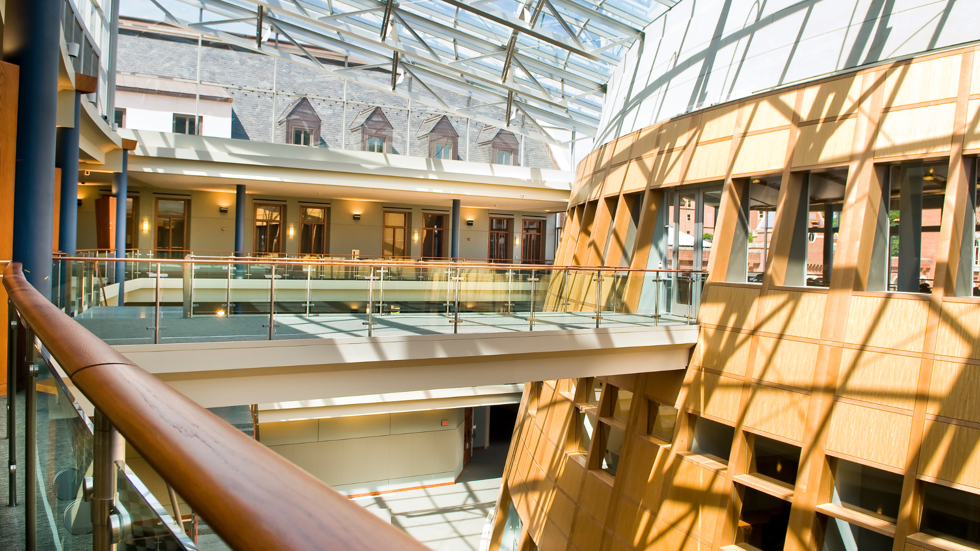 Interior view of Georgetown McDonough School of Business building on campus