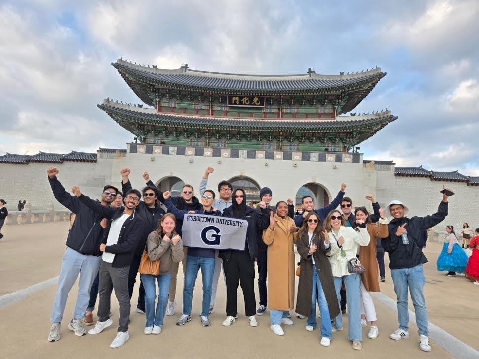Shah and Georgetown MBA classmates visit Gyeongbokgung Palace in Seoul, South Korea
