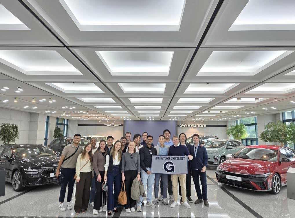Shah and MBA classmates on a corporate visit to Hyundai in South Korea
