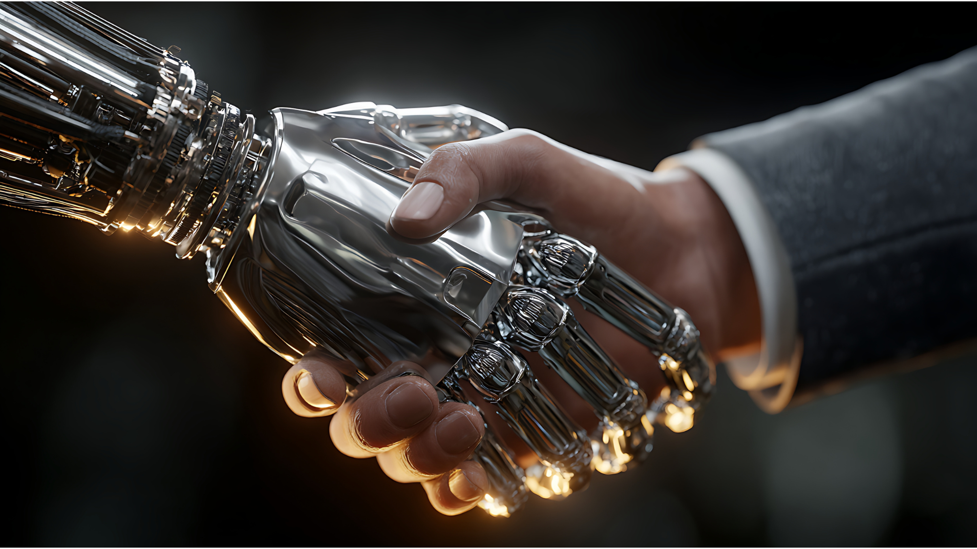 Handshake between a human and robot hand