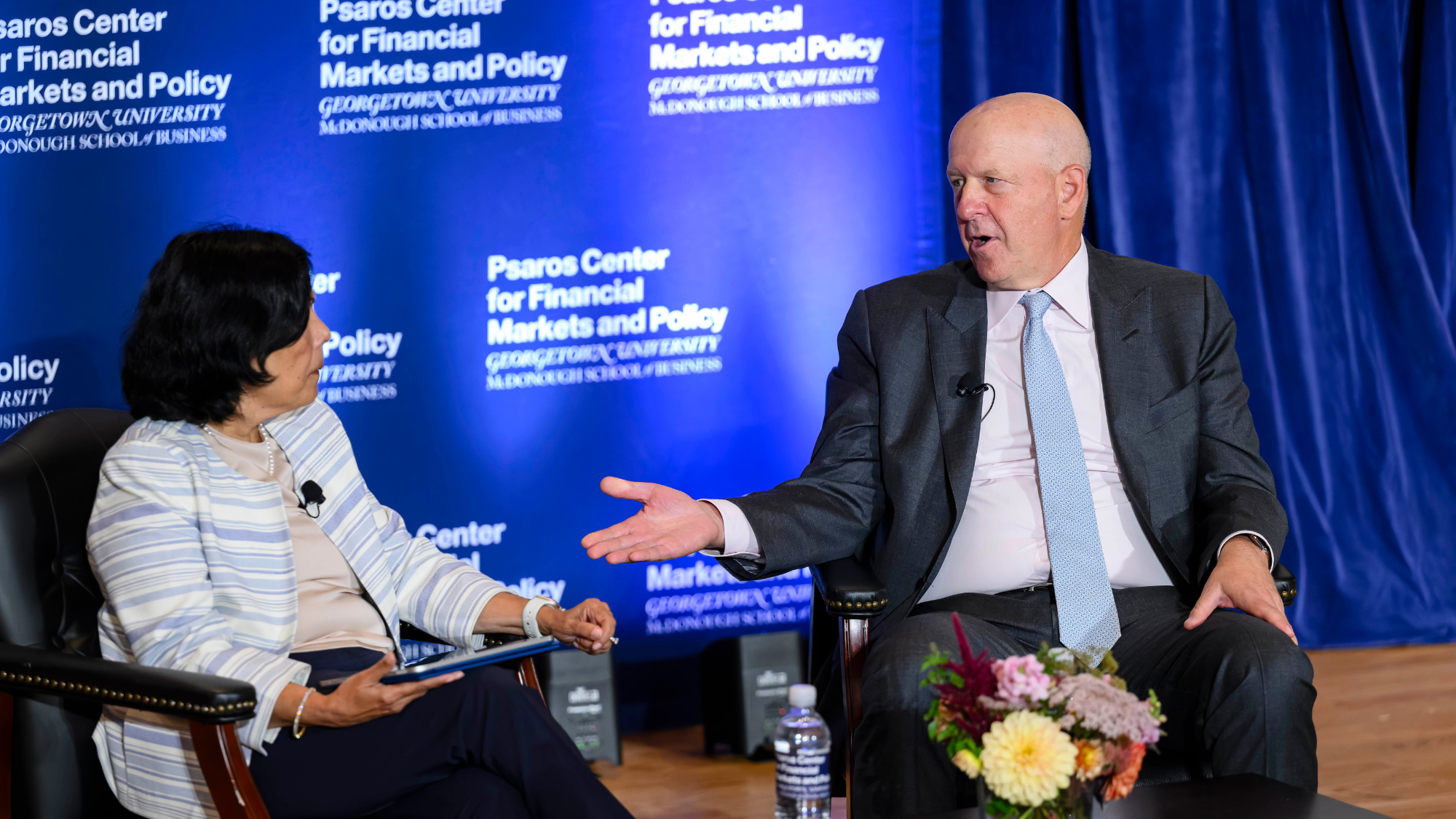 David Solomon and Reena Aggarwal lead a discussion at the 2025 FMQ Conference