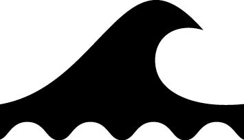 Design element in the shape of a wave