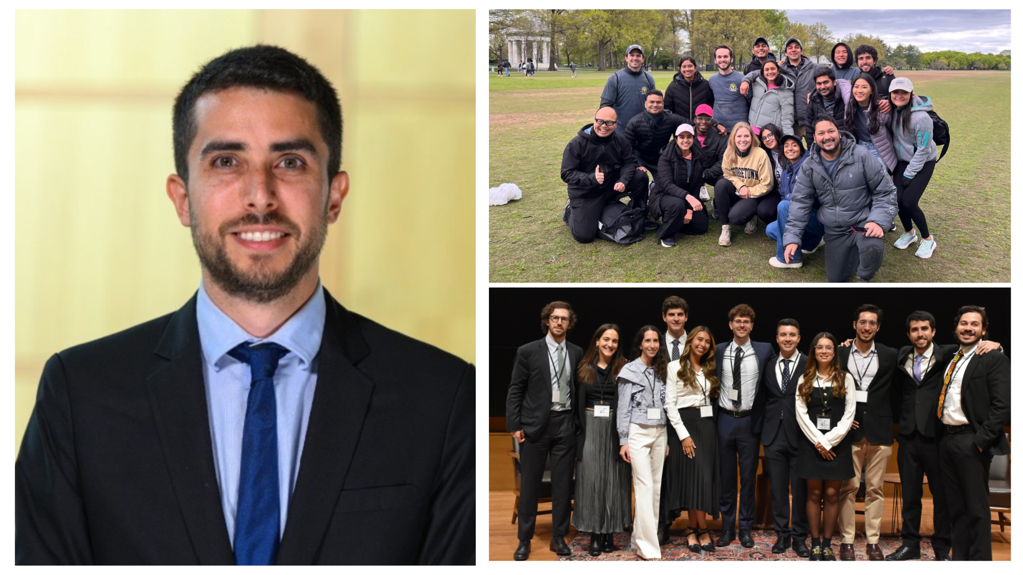 Photo collage of Guevera's Georgetown experience