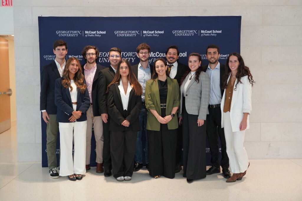 Guevera with members of Georgetown's Latin America and The Caribbean Policy Association (LAPA)