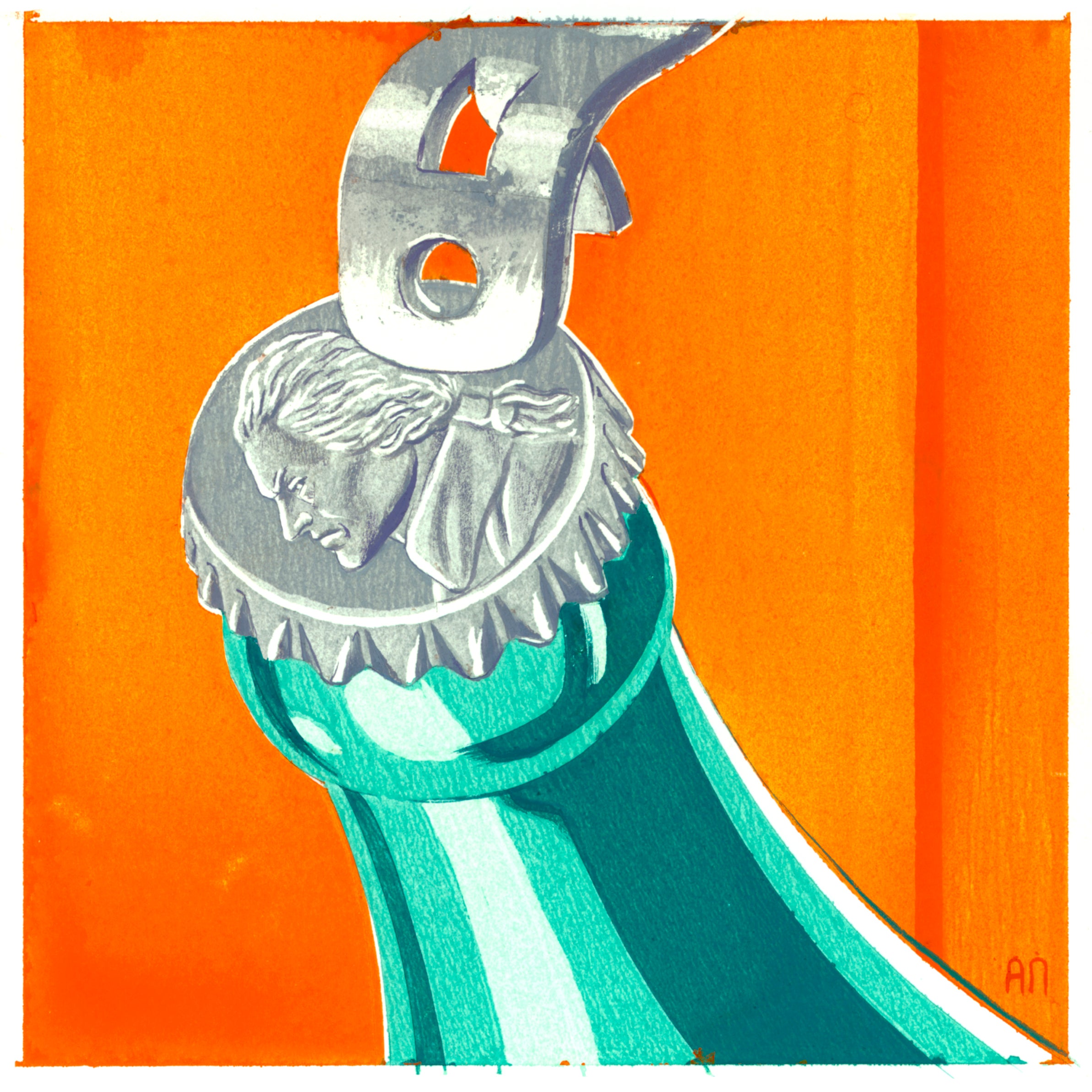 A soda can with a monetary coin on the lid, indicating a soda tax in graphical form