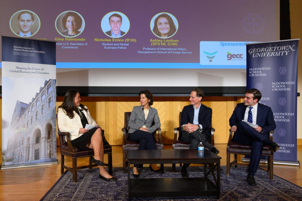 Fireside panel with Gina Raimondo and Joe Baratta at Georgetown McDonough