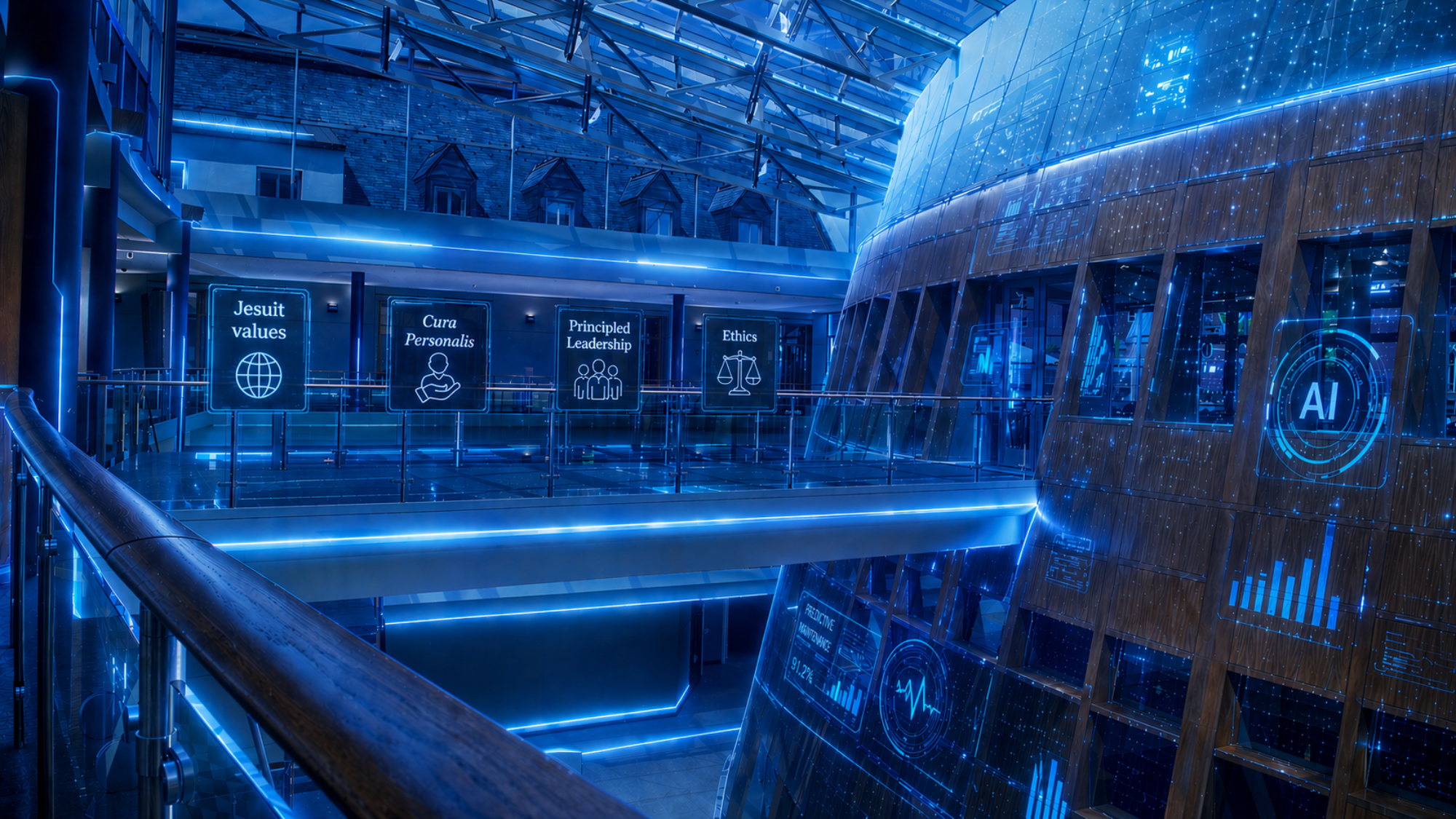 Photo showcasing AI integration at Georgetown McDonough in the Rafik B. Hariri Building