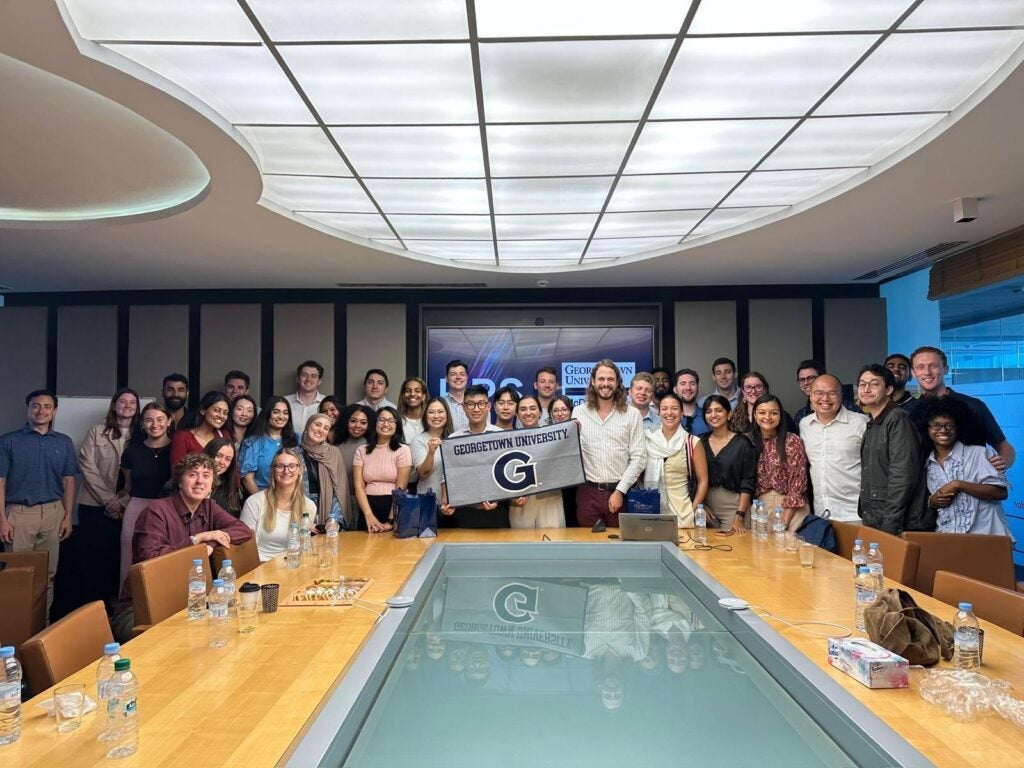 McDonough MBA students discussed regulatory fragmentation, cross-border payments, and financial inclusion during their visit to HPS in Morocco. Students discussed regulatory fragmentation, cross-border payments, and financial inclusion during their visit to HPS.