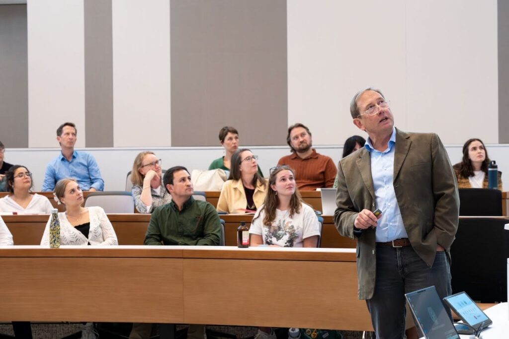 Matt Martin and M.S. in Environment and Sustainability Management peers participating in Georgetown's Earth Commons EcoTalk.