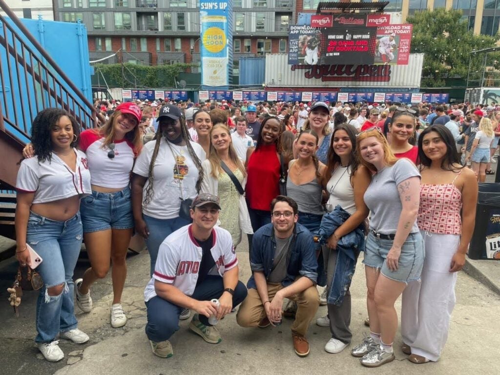 ESM class members enjoying a school-sponsored outing to a Nationals game.