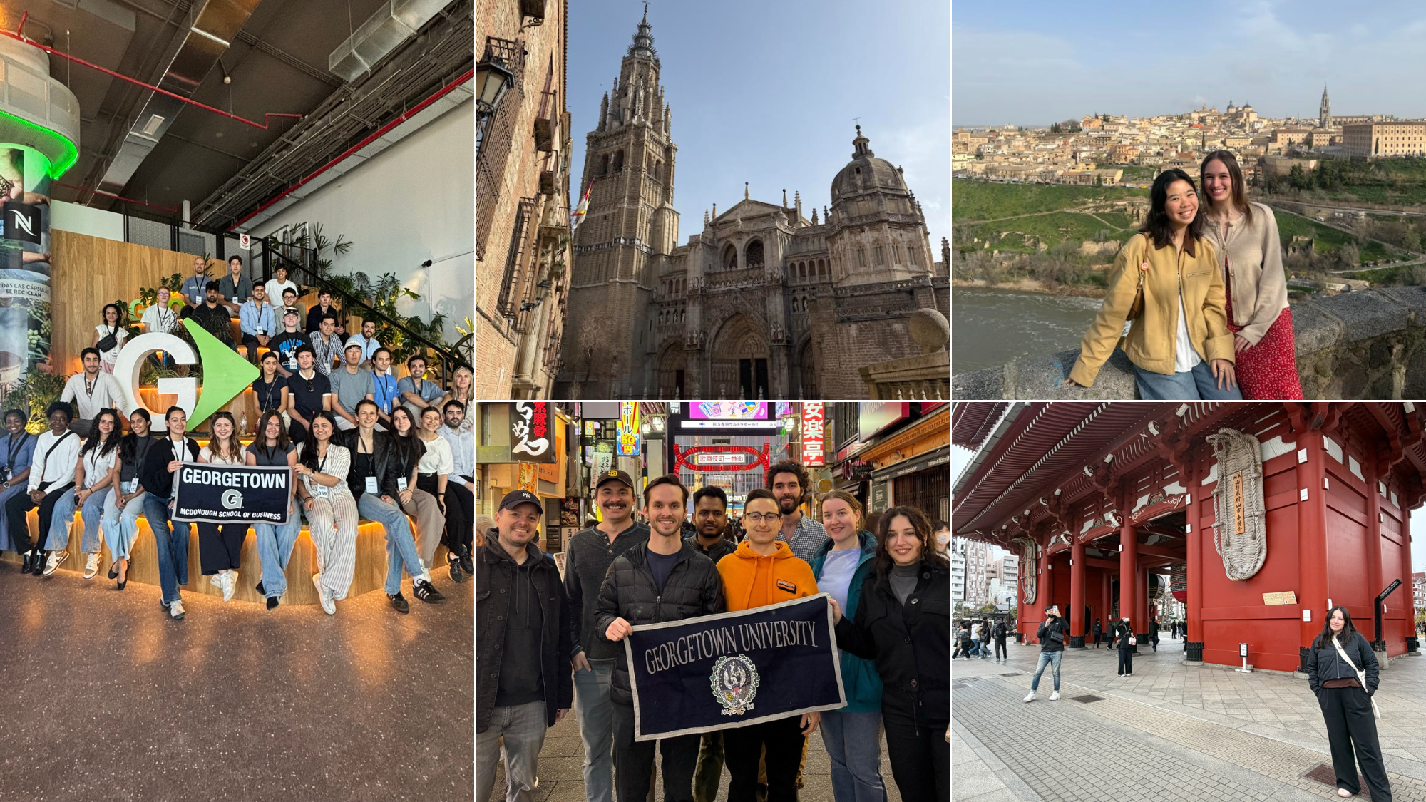 Global Business Experience trips collage for 2026, including images from Argentina, Spain, and Japan.