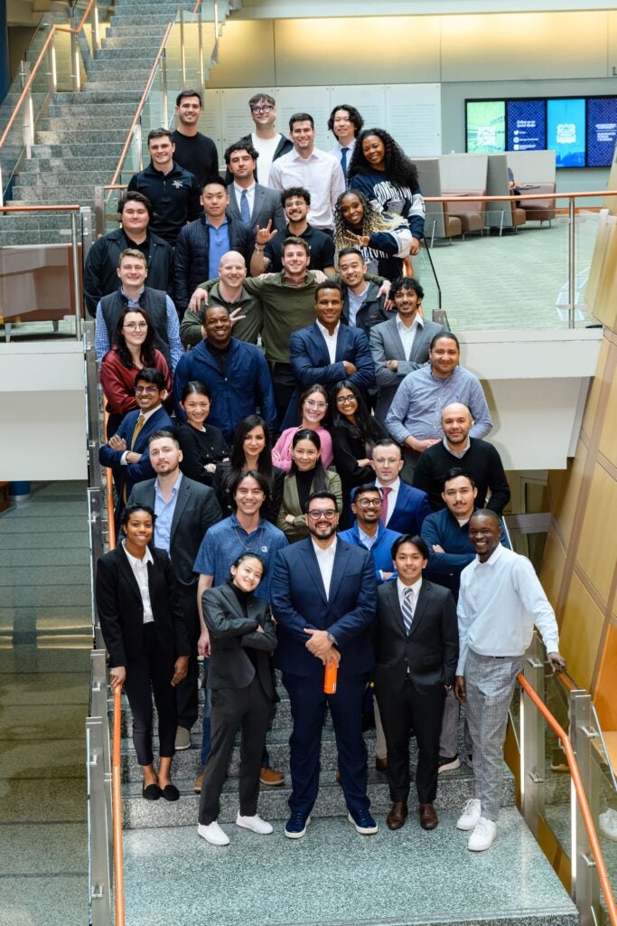 Mid-residency group photo of the online MSBA cohort