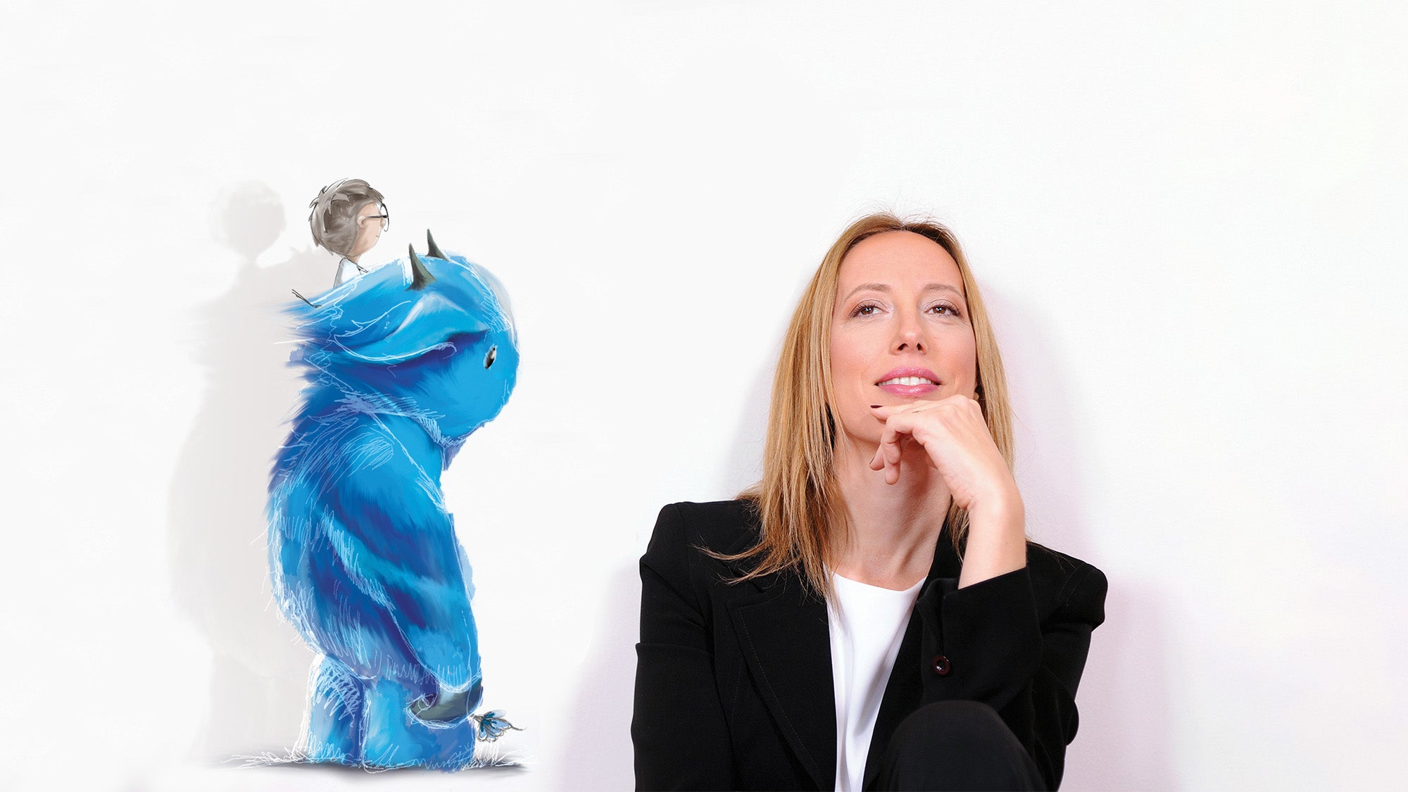 Marina Gioti, author and illustrator, pictured with one of her most popular children's book characters