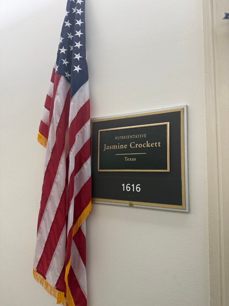 
Texas Congresswoman Jasmine Crockett's office on Capitol Hill.