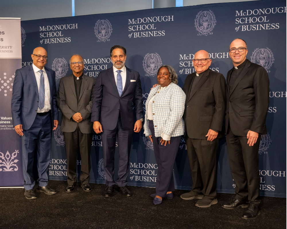 University and Jesuit leadership during the Jesuit Values for Business Initiative launch. 